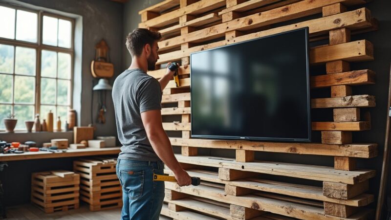 Fabriquer une paroi TV avec palette : le DIY qui transforme votre mobilier