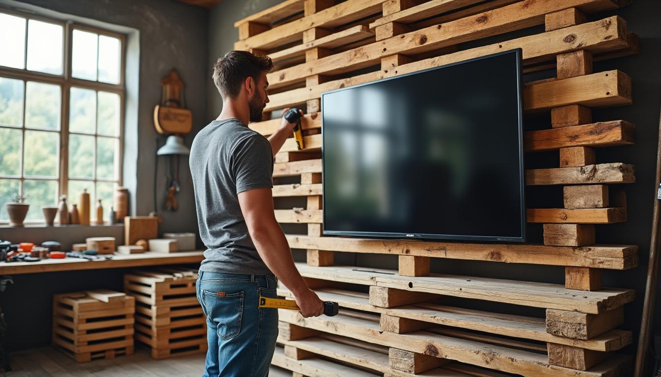 Fabriquer une paroi TV avec palette : le DIY qui transforme votre mobilier