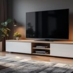 découvrez le meuble tv kikua, un meuble de 130 cm en blanc brillant, parfait pour sublimer votre salon moderne et élégant. ce meuble allie design contemporain et praticité, offrant un espace de rangement optimal pour vos appareils multimedia tout en ajoutant une touche de sophistication à votre intérieur.