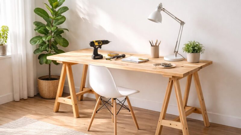 Bureau pas cher DIY : fabriquez votre espace de travail avec des tréteaux