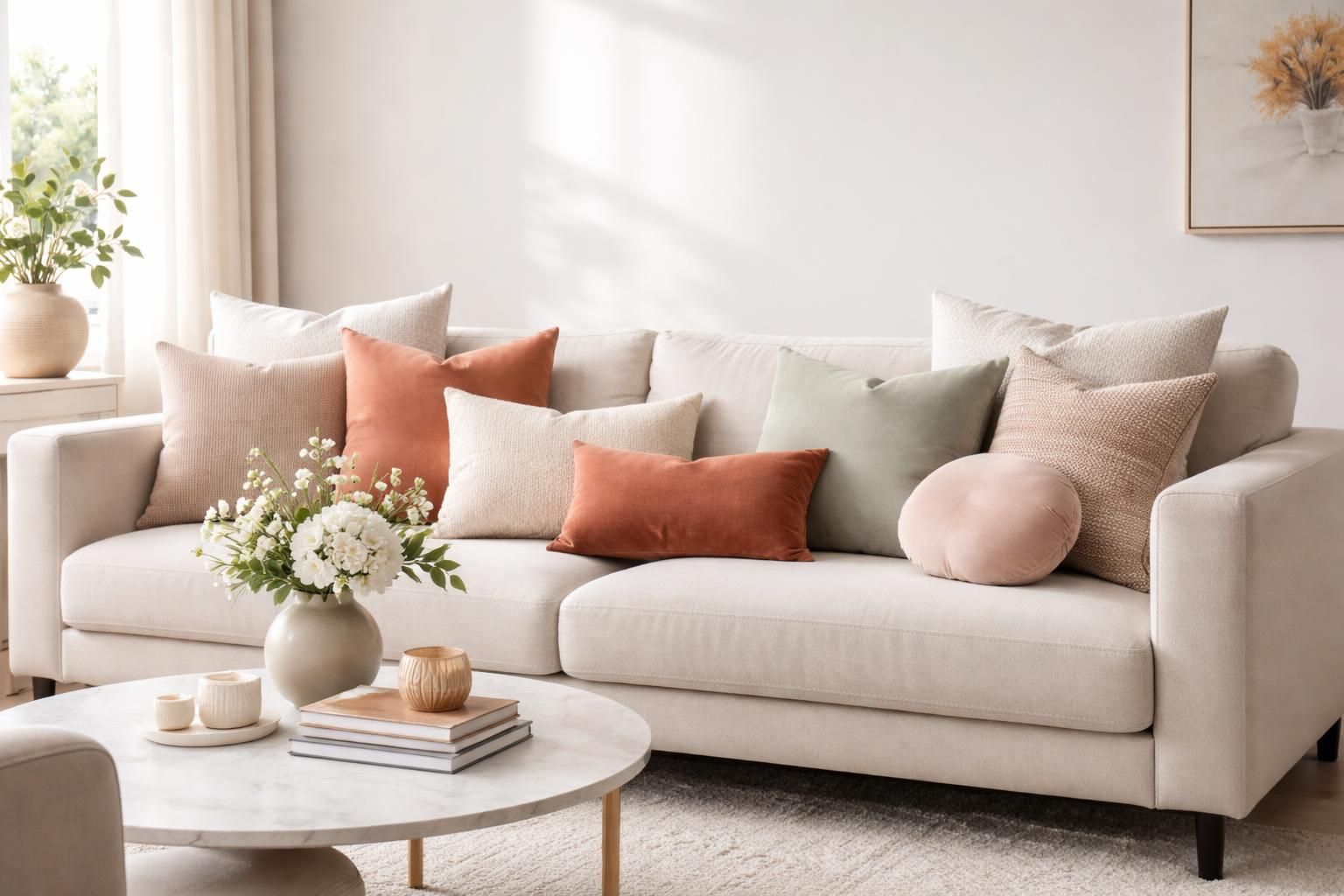 Comment disposer les coussins sur un canapé pour un rendu de magazine