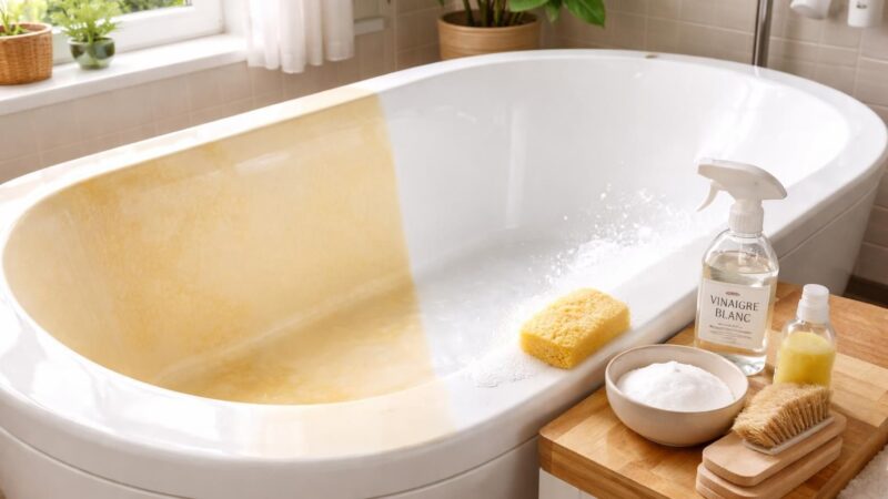 Comment ravoir une baignoire blanche : nos astuces contre le jaunissement