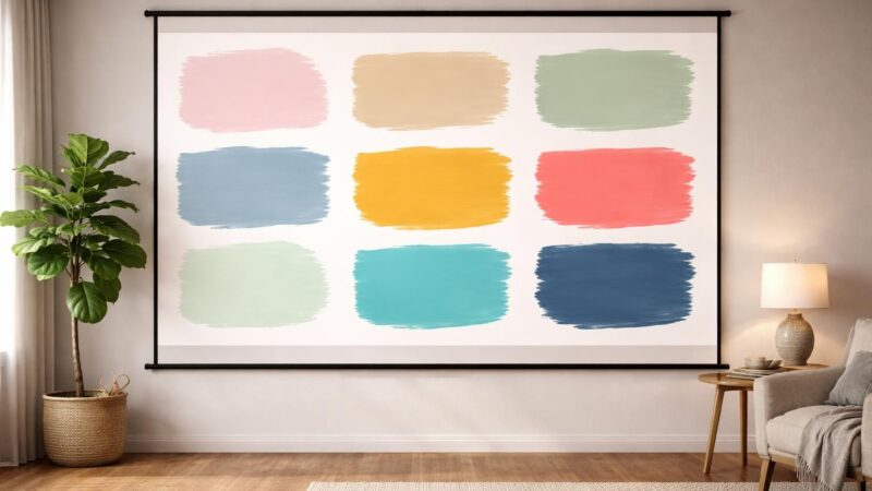 Couleur de peinture : tester un rendu au mur via écran de projection