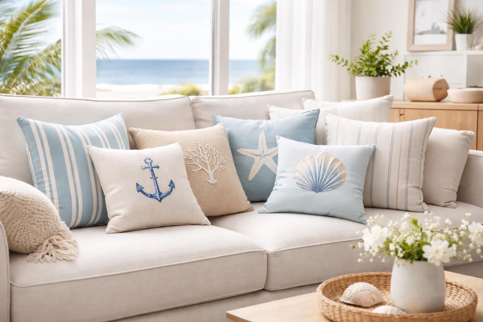 Coussins ambiance bord de mer : apportez un vent de fraîcheur à votre canapé