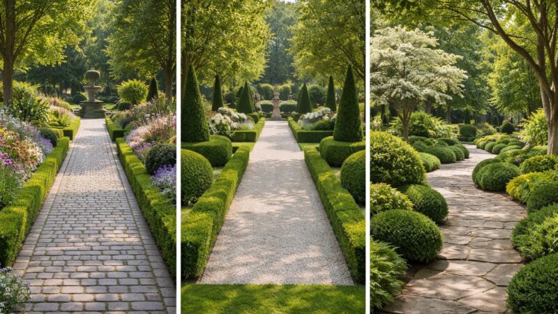 Exemples d&rsquo;allées de jardin pour structurer vos extérieurs avec élégance