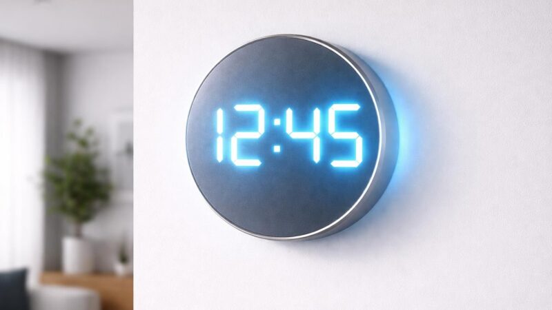 Horloge murale LED à piles : le design numérique sans câbles apparents