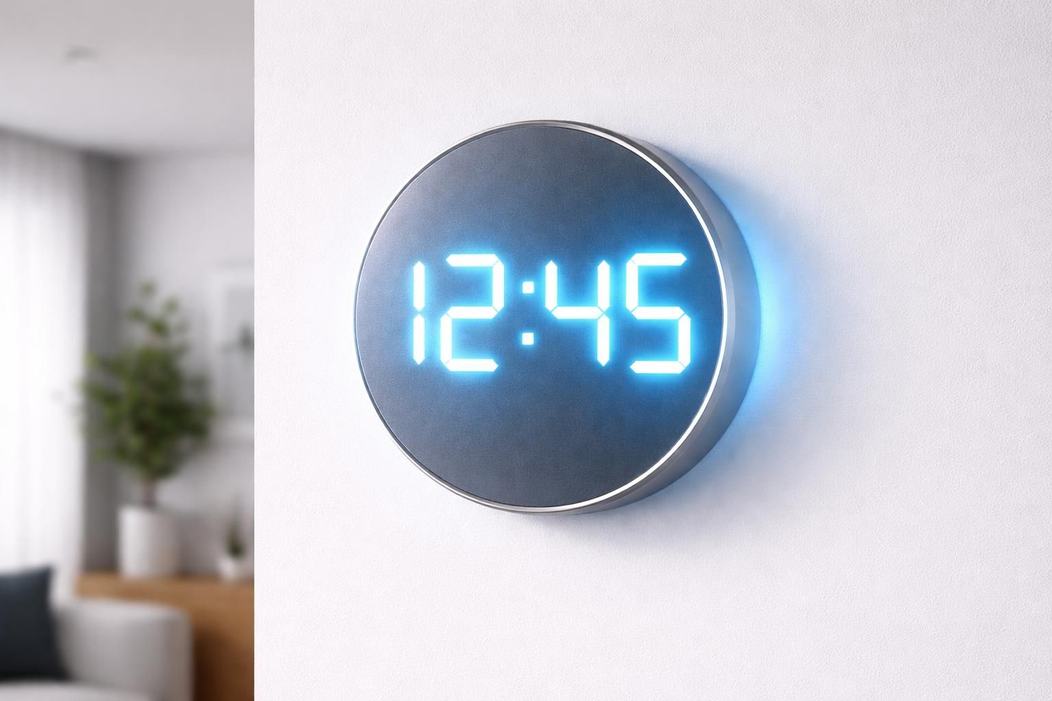 Horloge murale LED à piles : le design numérique sans câbles apparents