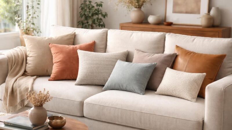 Quel coussin choisir pour un canapé ? Le guide des tailles et matières