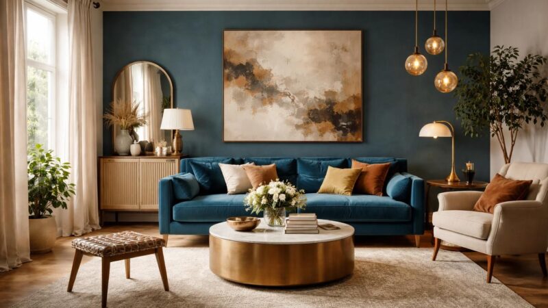 Quelle couleur associer avec le bleu paon pour une décoration de caractère ?