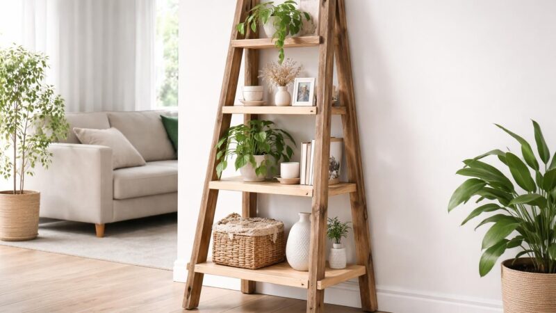 Relooker une échelle en bois : nos idées pour en faire un objet déco utile