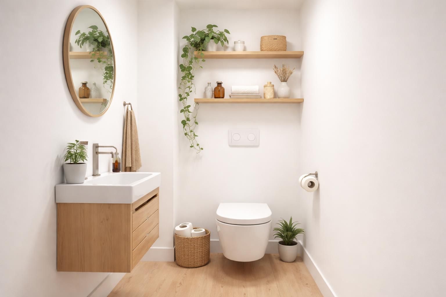 WC style scandinave : nos idées pour des petits coins épurés et boisés