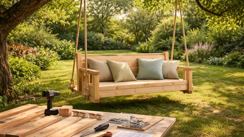 Fabriquer une balancelle : notre plan de construction pour un jardin cosy