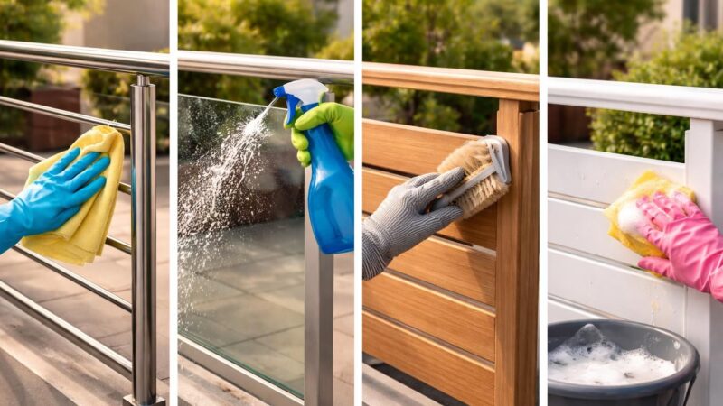 Nettoyer un garde-corps de balcon : conseils d&rsquo;entretien selon le matériau