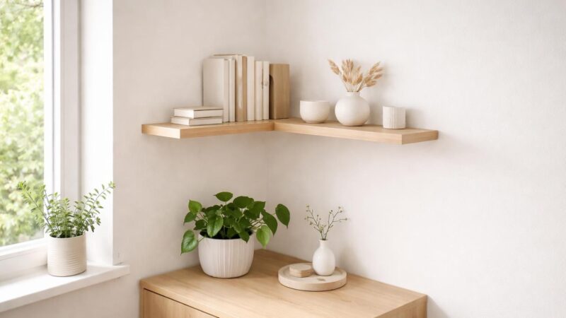Optimisation d&rsquo;espace : installer une tablette murale d&rsquo;angle Ikea chez soi