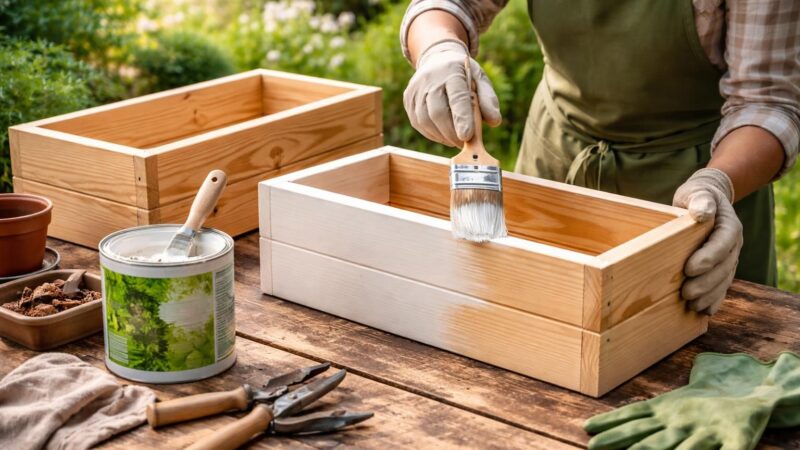 Peindre des bacs à fleurs en bois : les étapes pour une protection longue durée
