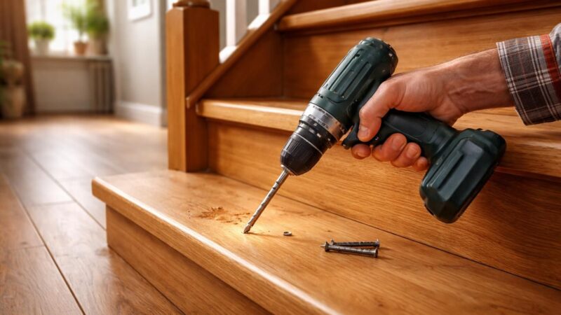 Réparer une marche d&rsquo;escalier qui grince : les solutions simples et durables