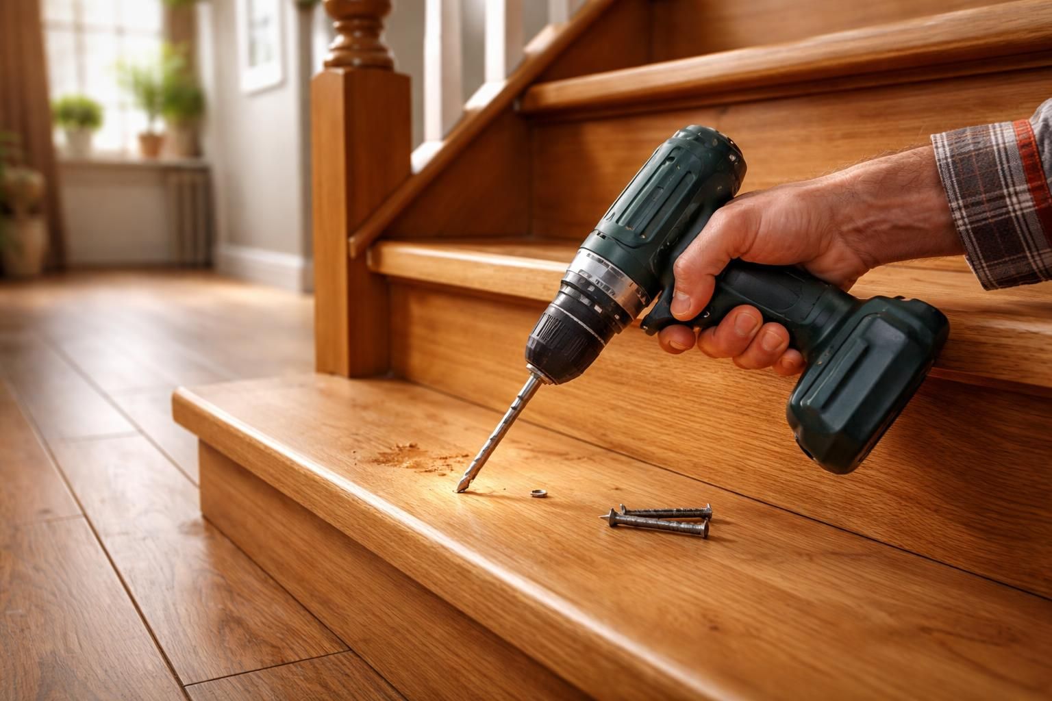 Réparer une marche d&rsquo;escalier qui grince : les solutions simples et durables