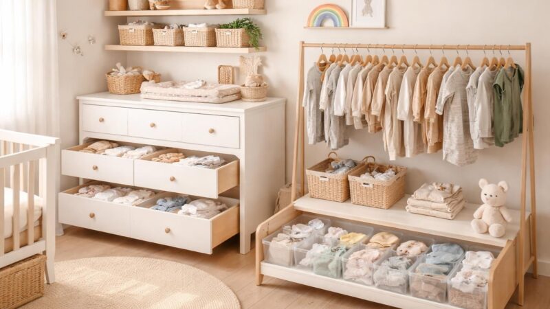 Stocker les vêtements de bébé : nos astuces de rangement pour gagner de la place