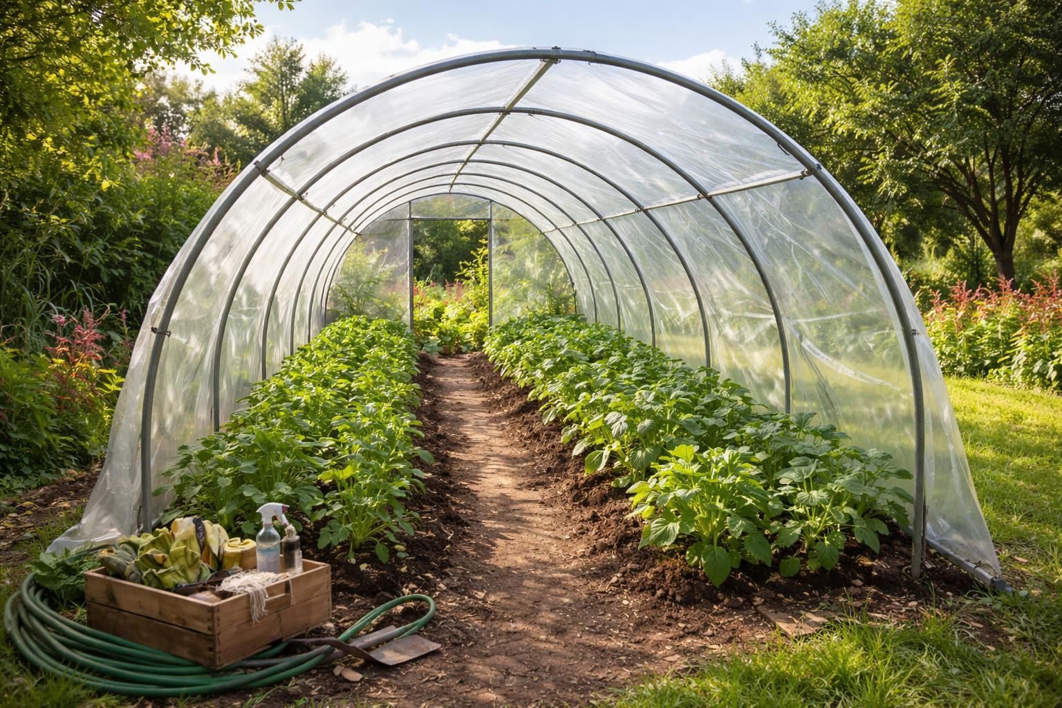 Tunnel de jardin fait maison : construisez votre propre serre de culture