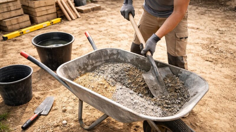 Comment faire son mélange de béton à la brouette pour petits travaux