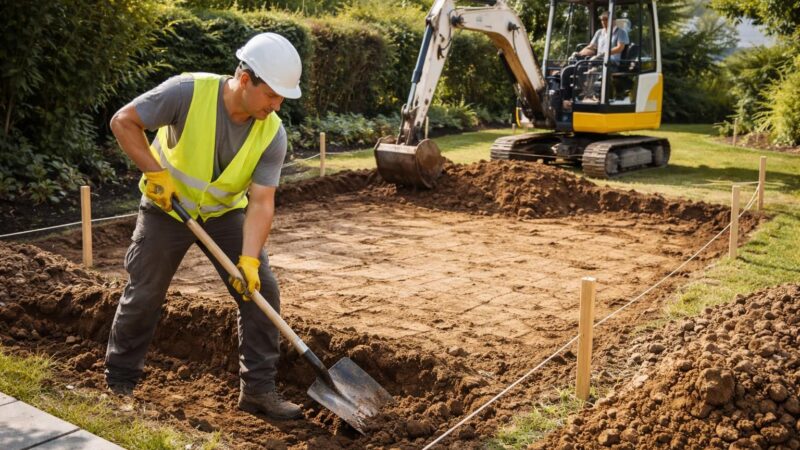 Décaisser un terrain pour construire une terrasse : la méthode à suivre