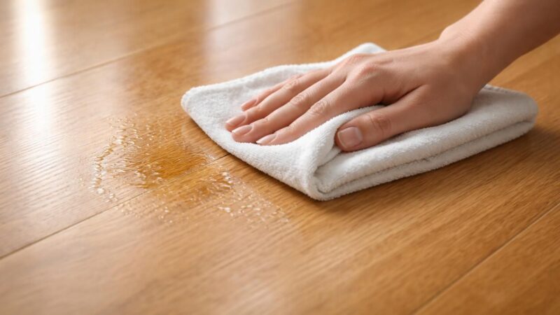 Enlever une tache de gras sur un parquet vitrifié