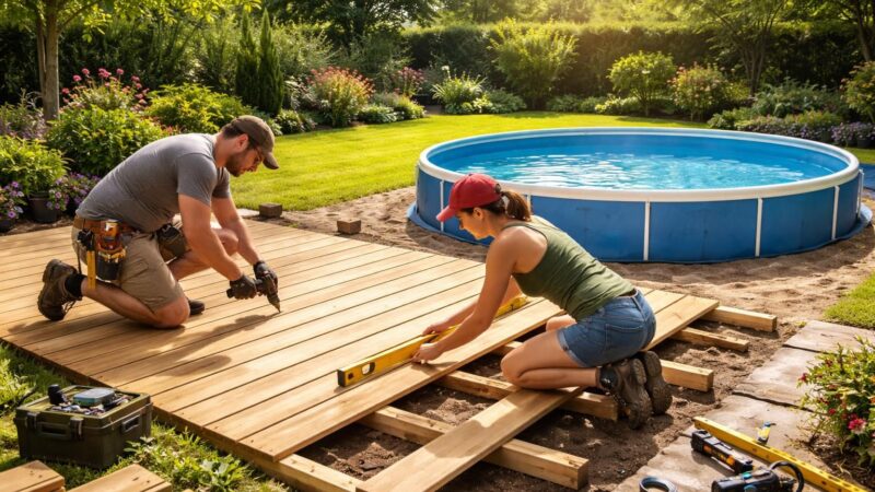 Installer une terrasse pour poser une piscine hors sol