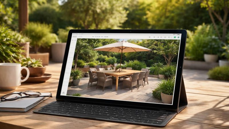 Aménagement extérieur : planifier un coin repas sur tablette Windows 10