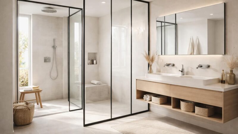 Cloison salle de bain : comment séparer l&rsquo;espace sans perdre de lumière