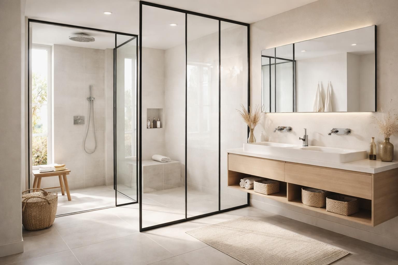découvrez comment installer une cloison dans votre salle de bain pour séparer les espaces tout en conservant une lumière naturelle optimale.