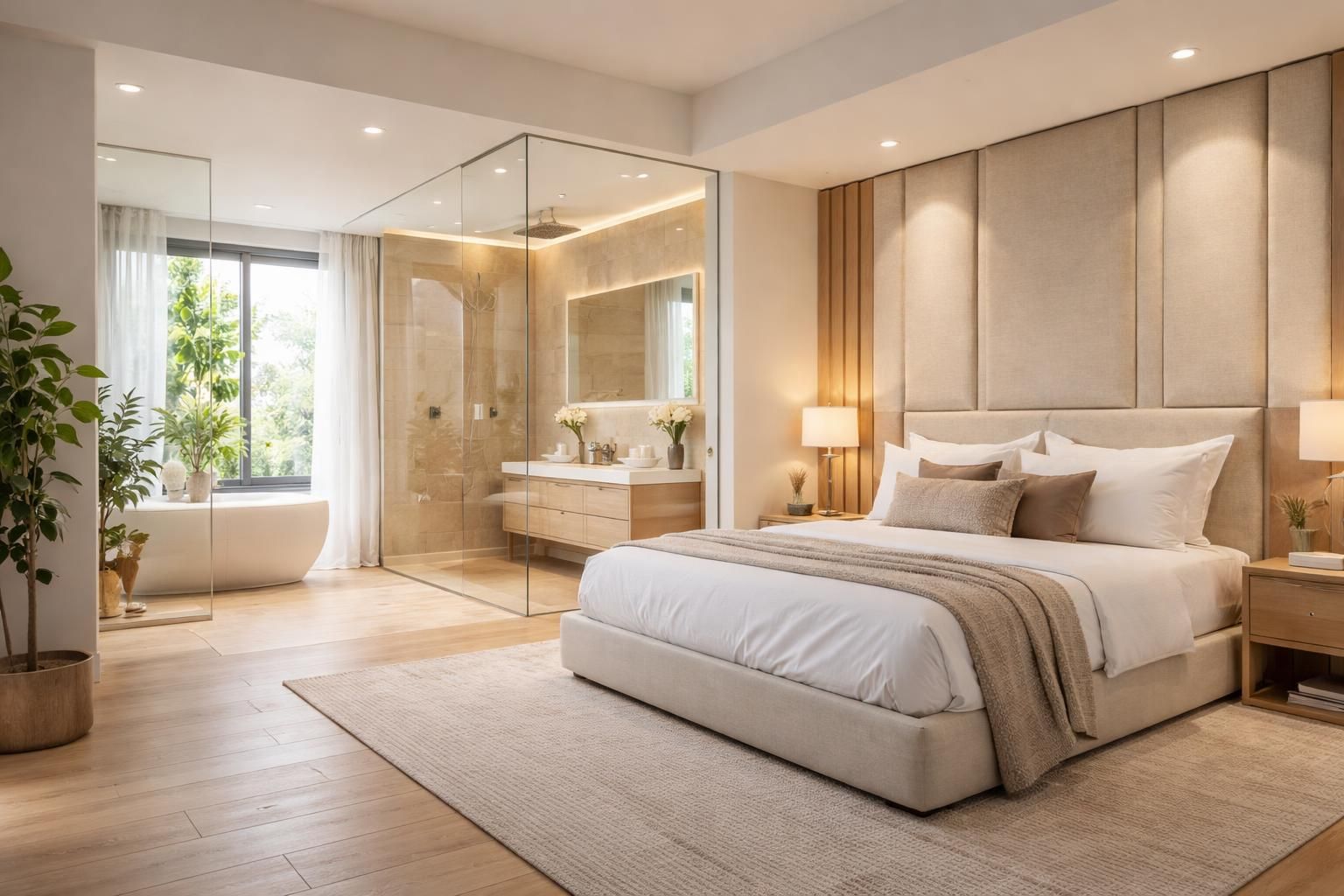 découvrez comment ouvrir votre salle de bain sur votre chambre pour créer un effet suite moderne et élégant, optimisant l'espace et le confort.
