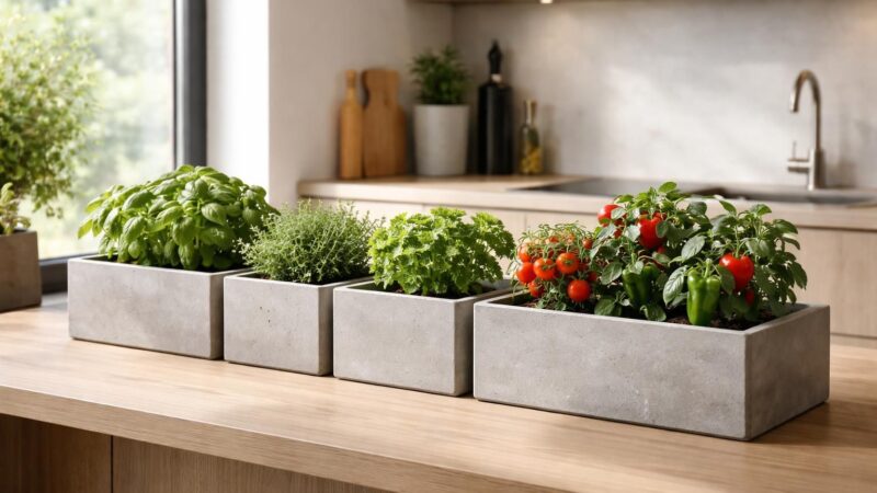 Fabriquer un potager de cuisine en béton