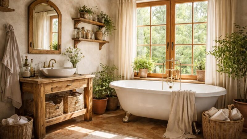 Idées pour une salle de bain champêtre