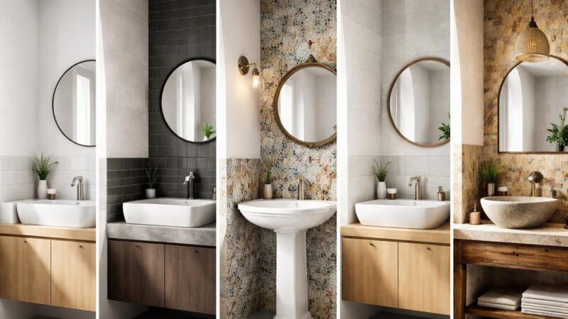 Inspirations pour la hauteur de la faïence au-dessus du lavabo selon les styles de salle de bain