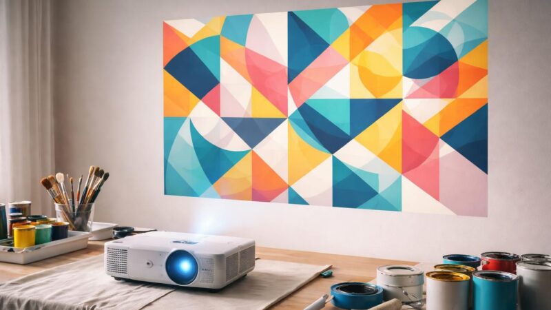Projeter un motif sur un mur avant de peindre grâce au vidéoprojecteur Acer