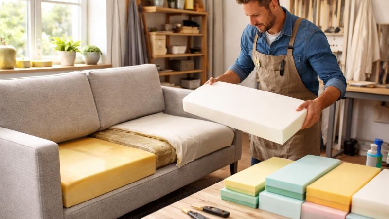 Changer la mousse d&rsquo;une assise d&rsquo;un canapé : astuces pour choisir le bon type