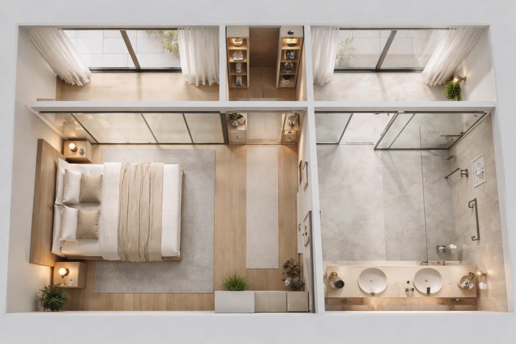Plan d&rsquo;une suite parentale en enfilade : la tendance à adopter pour un design harmonieux