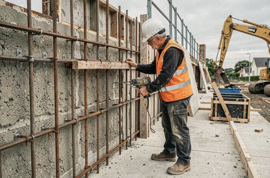 Ingénieur de Legendre Génie Civil supervisant un renforcement structurel à Saint-Herblain